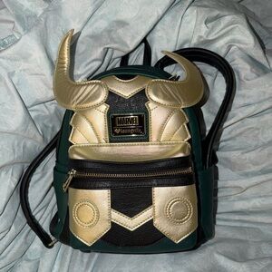 Loungefly Marvel Loki Green and Gold Mini Backpack